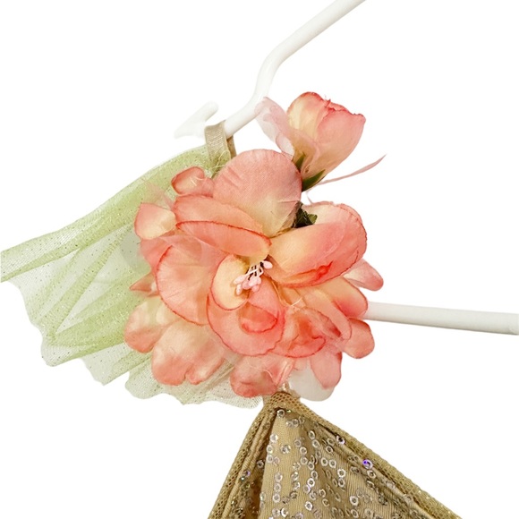 Pink, Green, Gold, Ballet/Lyrical Dance Costume, leotard with pink/grey tool. - Picture 5 of 6